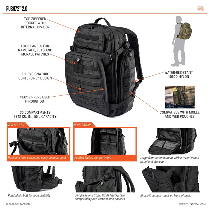 RUSH72 2.0 Backpack 55L