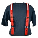 Boston Leather Firefighter's Suspenders with 1/2" Reflective Ribbon