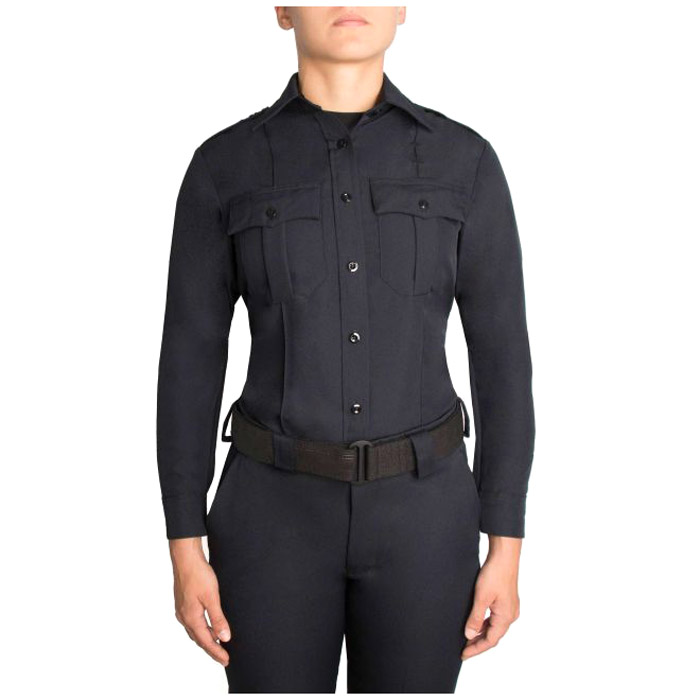 Blauer Polyester Long Sleeve Shirt with Zipper for Women