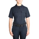 Blauer Polyester Short Sleeve Polyester Shirt with Zipper for Women