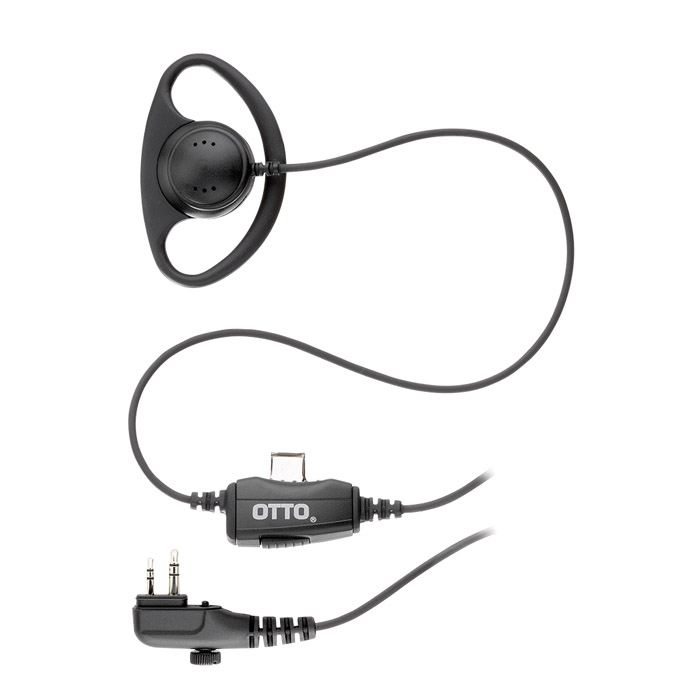 OTTO Engineering Fixed Ear Hanger with in-line PTT and Mic