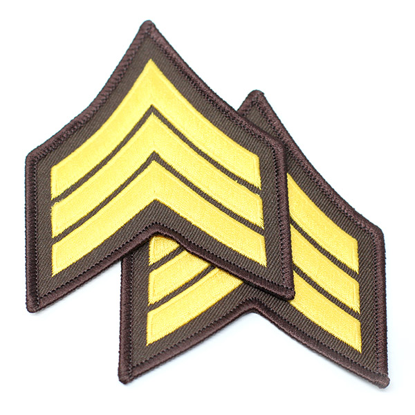 Premier Emblem Sergeant Sleeve Chevron with Merrowed Border (Pair)