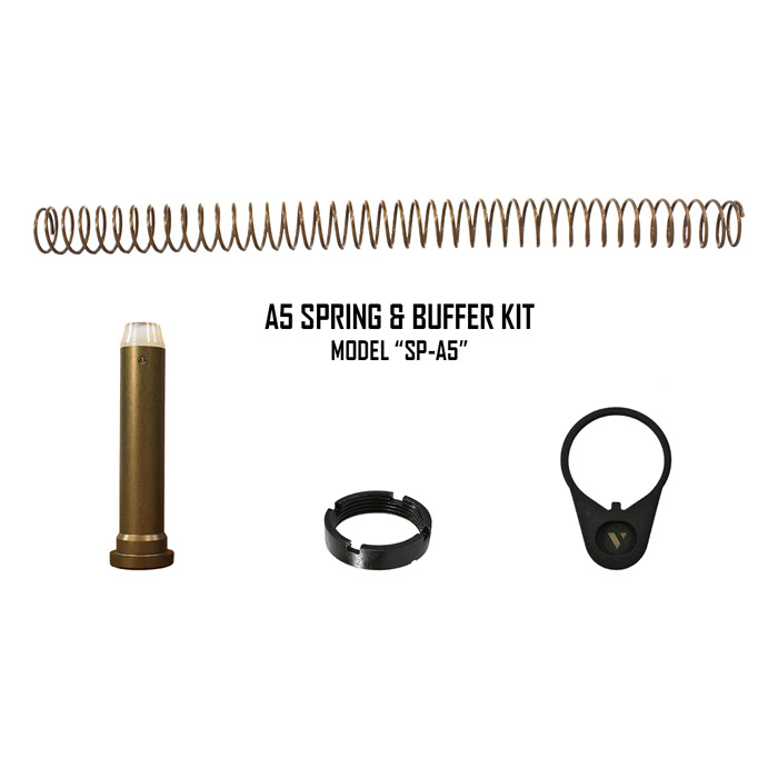 VLTOR A5 Spring and Buffer Kit (A5H2 A5 Buffer, Rifle Spring, End Plate, Castle Nut)