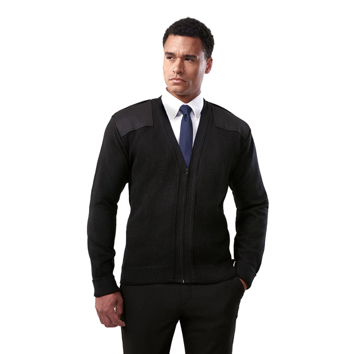 Cobmex V-Neck Zip-Front Commando Sweater