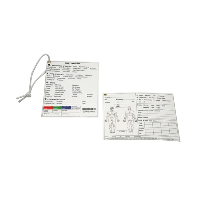 Tactical Combat Casualty Care Documentation Card