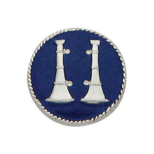 Smith & Warren C127 Two Standing Bugles Enameled Collar Insignia