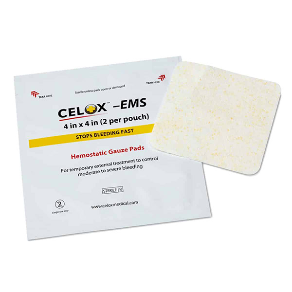 Celox EMS 4″x 4″ Gauze Pads