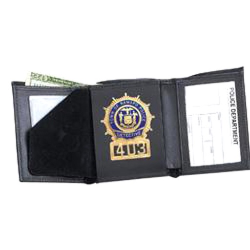 Strong Leather Tri-Fold Badge Wallet