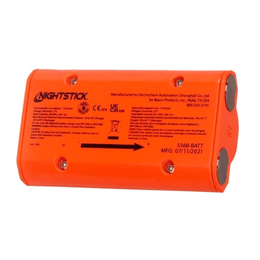 [NTSTK-5568-BATT] Nightstick Rechargeable Lithium-ion Battery Pack For 5566/68 INTRANT Series Lights