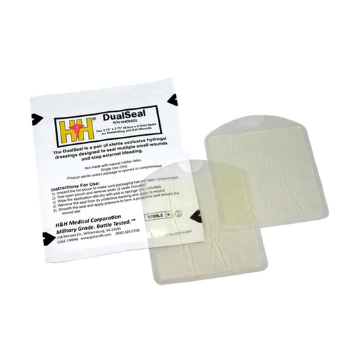 [HH-HHDSK01] H&H Medical DualSeal (Two 3.75 x 3.75 Chest Seals)