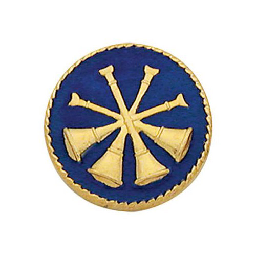 Smith & Warren C127 Four Crossed Bugles Enameled Collar Insignia