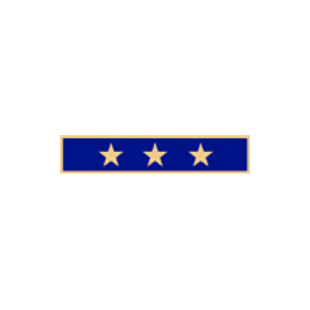 Smith & Warren C707 1 7/8" Single Color Three Star Award Bar