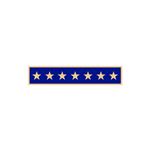Smith & Warren C707 1 7/8" Single Color Seven Star Award Bar