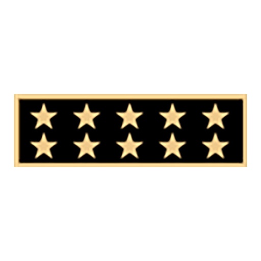 Smith & Warren SAB3 1 3/8" Single Color Ten Star Award Bar