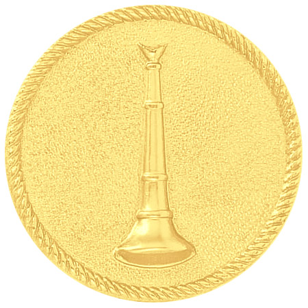 [BKTN-A2867-GLD] Blackinton Lieutenant Single Vertical Horn Hat Badge