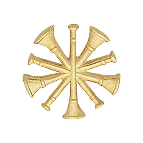 [SMWRN-W36-GLD] Smith & Warren Five Crossed Bugles Collar Insignia